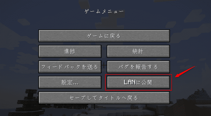 「LANに公開」を選択する