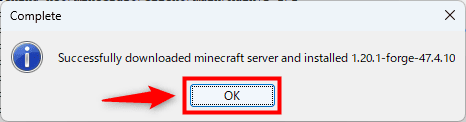 画像：「OK」をクリック（インストール後）