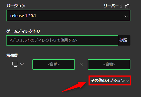 画像：「その他のオプション」をクリックする