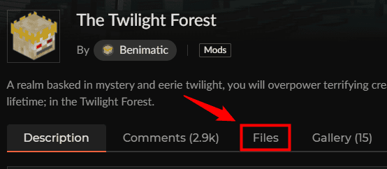 画像：「Files」をクリックする