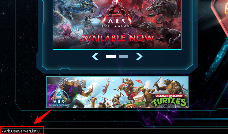 画像：コンソールにコマンドを入力する